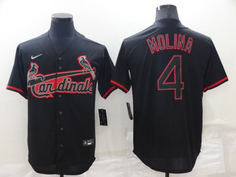 Men St.Louis Cardinals 4 Molina Black Game Nike 2022 MLB Jersey